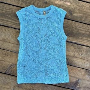Vintage Three Dots Lace Sleeveless Top
